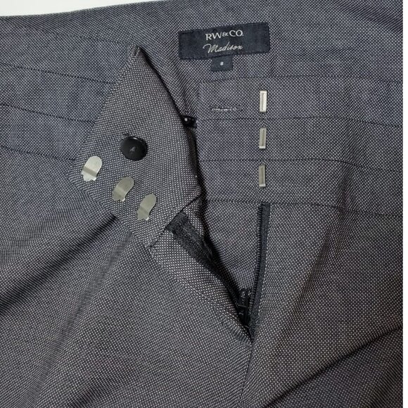 RW&CO Women Madison Pants Size 8 Mid Rise Black Wide-Leg Office Career - Picture 6 of 13